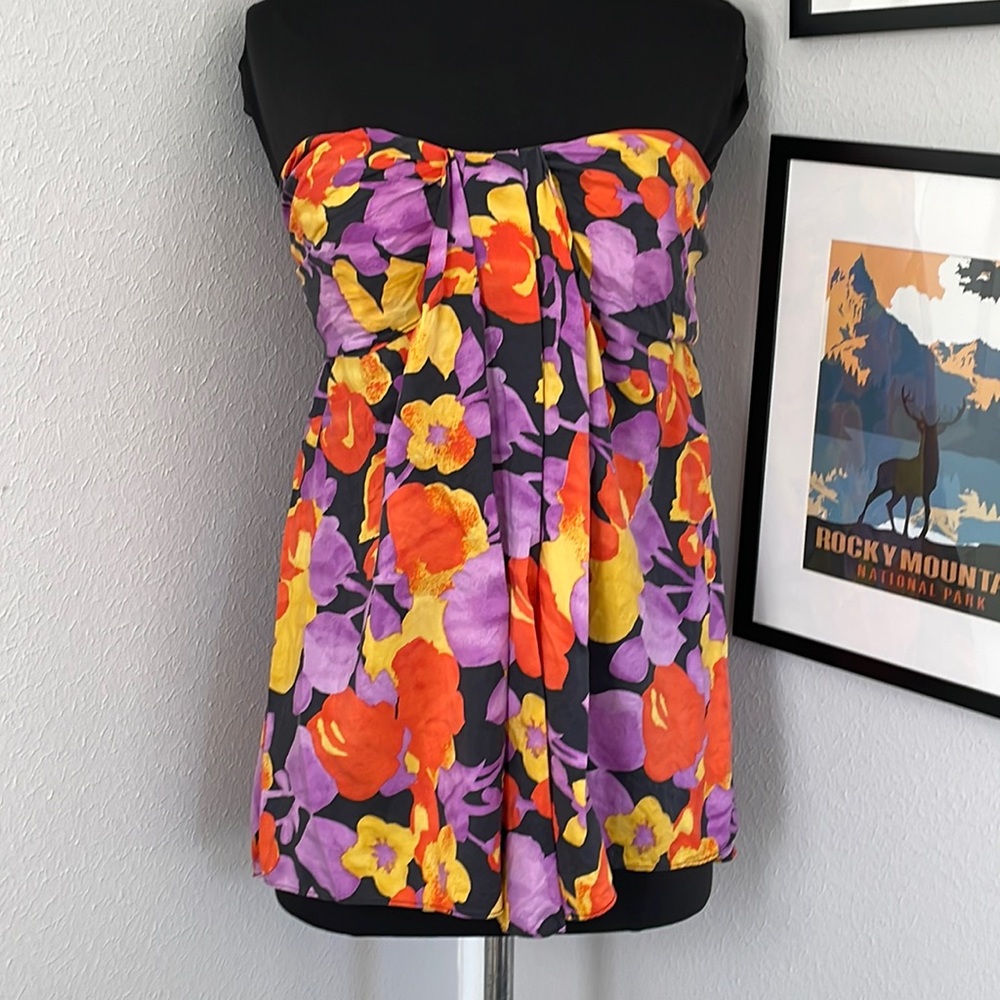 Strapless floral top